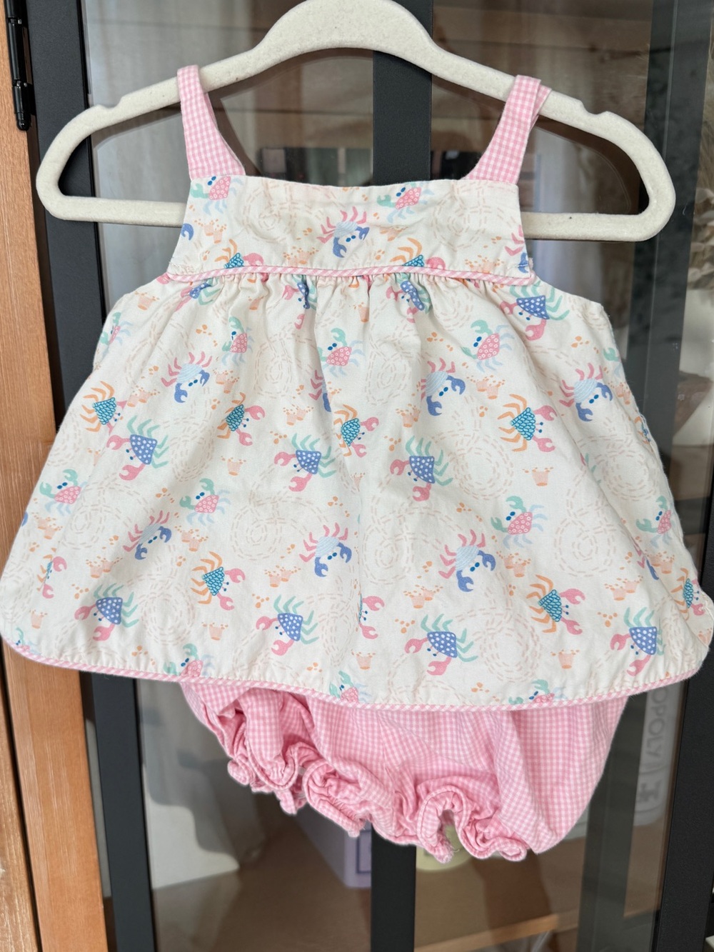 James & Lottie bloomers set tulip crabs gingham dress baby girl poppy ruffle